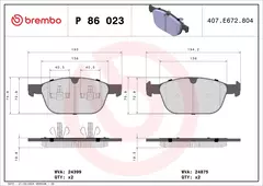 P86026 Pastilha de Freio Brembo Para VOLVO: XC60 2.0/2.4/3.2 08-15 / D3/D4/T5-T6 15-17 - comprar online