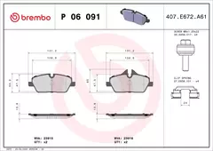P06091 Pastilha de Freio Brembo Frente Para BWM: I3 13> na internet
