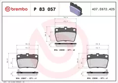 P83057 Pastilha de Freio Brembo Traseiro Para CHERY: Tiggo 3 10> - comprar online