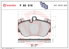 P65016 Pastilha de Freio Brembo Para AUDI: R8 5.2FSI 15>, R8 Spyder 5.2FSI 16> / PORSCHE: CAYENNE 4.5 TURBO S 04-07, CAYENNE 4.8 TURBO S - comprar online