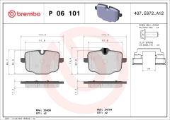 P06101 Pastilha de Freio Brembo Para BMW: X3 (G01 e F97) 20i, 20d, 25d, 30i, 30d, M40i, M40d 19>, X4 (G02 e F98) 20d, 20i, 25d, 30d, 30i - comprar online
