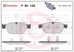P85128 Pastilha de Freio Brembo Para AUDI: A8 3.0TFSI 10-18, A8 4.0TFSI 13-15, S8 15-18, Q5 3.0 12-15, SQ5 15-17 - comprar online