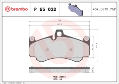 P65032N Pastilha de Freio Brembo Frente ou Traseira Para PORSCHE: 911 (996) 3.6 GT2/GT3 05-12, 911 (997) 3.6 Turbo, 3.8 Turbo e 3.8 Turbo S - comprar online
