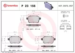 P23156N Pastilha de Freio Brembo Traseira Para FIAT: 500 (351, 352) na internet