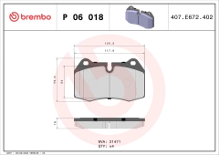P06018 Pastilha de Freio Brembo Para BWM: 728i (E38) 95-01, 850i (E31) 94-99 / MASERATI: 4200GT 4.2 02-07, Ghibli 2.0 24v 95-97 - comprar online