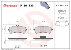 P50130 Pastilha de Freio Brembo Para MERCEDES-BENZ: AMG GT 18>, S500 13>, S600 14>, S560 17>, SL 63 AMG 18> - comprar online