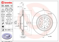 Par de Discos Brembo para [PR: 1KJ e 1KY] AUDI: A3 1.4 TFSI 14> A3 2.0 TFSI 16>, S3 2.0 280CV 13-15, RS3 2.5 TFSI 400CV 17> RS - 09.A200.11 - comprar online