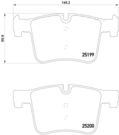 P06076 Pastilha de Freio Brembo Para BMW: 528/530/535/550 (F07/F10) 11-16, 640i/650i (F13/F06) 12-18, 740i/750i (F01, F02, F03, F04) - comprar online