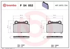 P54052N Pastilha de Freio Brembo Traseira Para MITSUBISHI: Lancer EVO X 09-14 na internet
