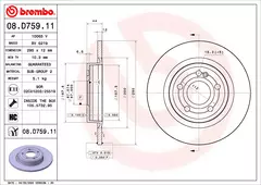 08.D759.11 Par de Discos Traseiro MERCEDES-BENZ A200/A220/A250 (W177) 19>, CLA200/CLA220/CLA180 (C118) 19>, CLA180/CLA200/CLA220/CLA2 na internet