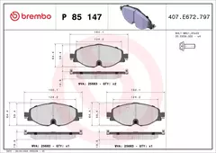 P85147 Pastilha de Freio Dianteiro Para [PR: 1LJ,1LP,1ZD] AUDI: A1 30TFSI 18>, A1 35TFSI 18>, A1 40TFSI 21>, A3 1.8TFSI 13-16, A3 2.0TFSI 16 na internet