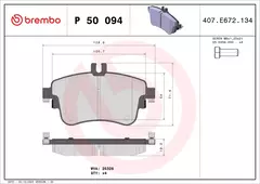 P50094 Pastilha de Freio Brembo Frente Para MERCEDES-BENZ: A160 (W176) 15-18, A180 (W176) 12-18, A200 (W176) 12-18, B160 15-18, B180 (W246) 11-1 na internet