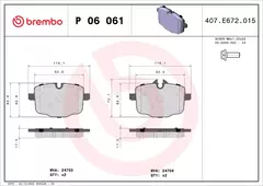 P06061N Pastilha de Freio Brembo Traseira Para BMW: M5 4.4V8 13-15, M6 4.4V8 13> na internet
