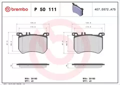 P50111 Pastilha de Freio Brembo Frente Para MERCEDES-BENZ: S320 14>, S350 13-17, S350 Diesel 17>, S400 Hybrid 13-17, SL350 12-14, SL400 14>, SL5 na internet