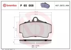 P65008N Pastilha de Freio Brembo Traseira Para PORSCHE: 911 (996 e 997) 3.4 e 3.6, Boxter (986 e 987) 2.5, 2.7, 3.2 e 3.4 , Cayman S (987) 3.4 na internet