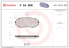 P54059 Pastilha de Freio Brembo Para FORD: EDGE (U387) 2.0 11>, 3.5 06>, AWD 06> / MITSUBISHI: Pajero Sport 2.4 Diesel 2018> - comprar online