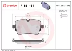 P85161 Pastilha de Freio Brembo Para AUDI: A4 (B9) 16>, A6/A6 Avant (C8) 18>, A7 Sportback 17>, A8 09-18, E-Tron 18>, Q7 15>, Q8 18>/ VW: - comprar online