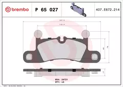 P65027 Pastilha de Freio Brembo Traseira Para PORSCHE: Cayenne: 3.6V6 12-14 asp, GTS 3.6V6 16-18 T, S 3.6V6 15-17 T, S 4.8 V8 12-13 asp, S E-Hybri na internet