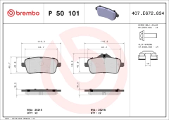 P50101 Pastilha de Freio Brembo Para MERCEDES-BENZ: GL (X166) 400/450/ 63 AMG 12-15, GLE (W166) AMG 46/63 15-18, ML 63 AMG 11-15 - comprar online