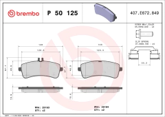 P50125 Pastilha de Freio Brembo Para MERCEDES-BENZ: AMG GT 15>. AMG GT R 16>, AMG GT S 14>, S500 13>, S600 14>, S560 17>, SL 63 AMG 18> - comprar online