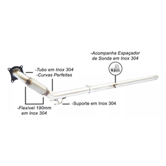 DOWNPIPE THS INOX 304 2.5 POL. A3 JETTA FUSCA 200CV | THS-0040 - comprar online