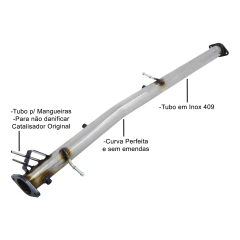 DPF DELETE DOWNPIPE THS LIGHT LINE INOX 409 RANGER 2.2 3.2 DIESEL 2012 A 2016 | THSL-0103 - comprar online