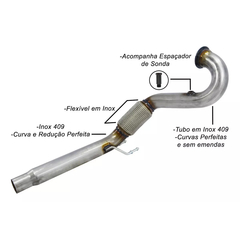 DOWNPIPE THS INOX 409 03 POL. GOLF GTI 2.0 A3 2.0 PASSAT JETTA GLI | THSL-0150 - comprar online