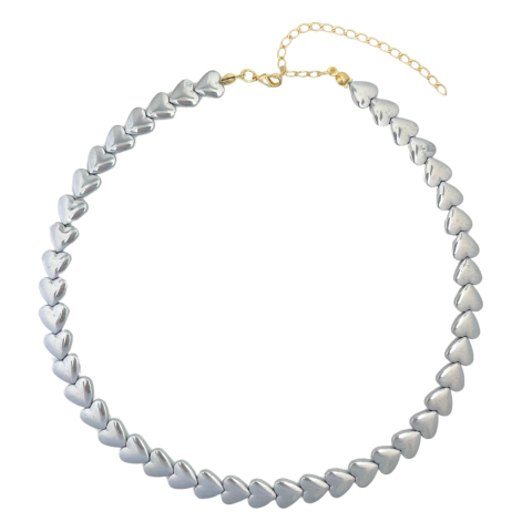 CHOKER SEMIJOIA HEMATITA CORAÇÃO - REF 139702