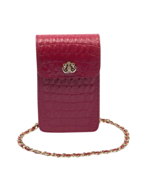 PHONE ISLA POUCH COM TAMPA EM COURO CROCO - REF 150004 - comprar online