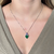 COLAR SEMIJOIA DIAMANTE DUPLO VERDE - REF 120887 - comprar online