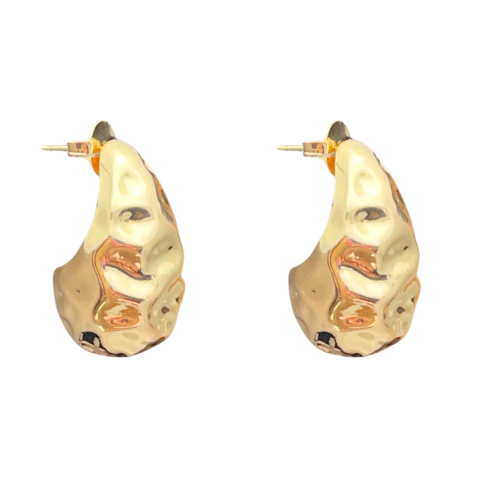 BRINCO SEMIJOIA MEIA GOTA TRABALHADA G - REF 163019