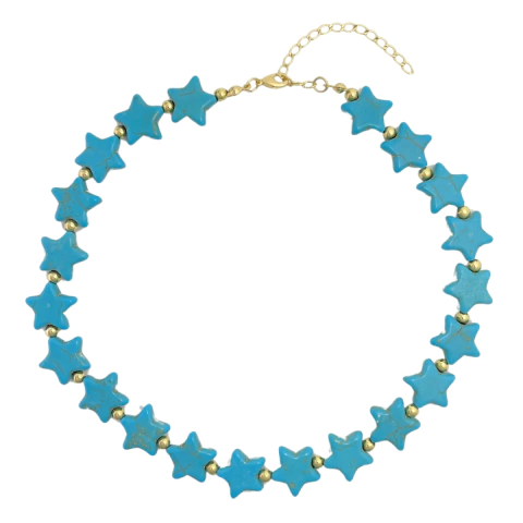 CHOKER SEMIJOIA STAR TURQUESA - REF 142515 - comprar online