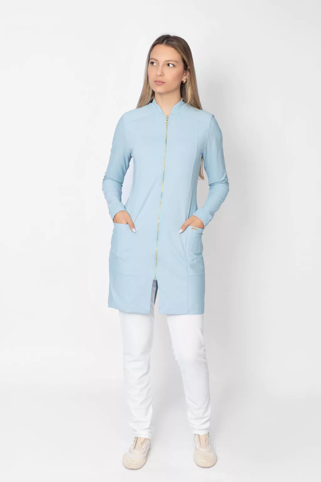 Jaleco Fit Feminino Azul Candy
