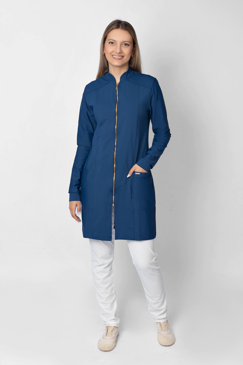 Jaleco Fit Feminino Azul Marinho