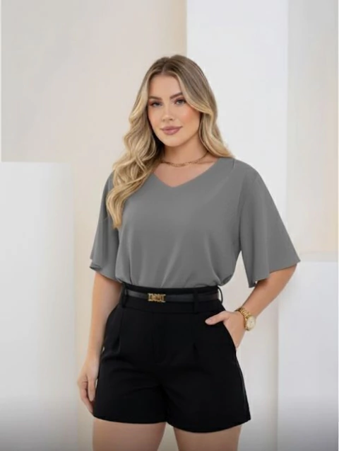 BLUSA JULIA INVICTUS CINZA