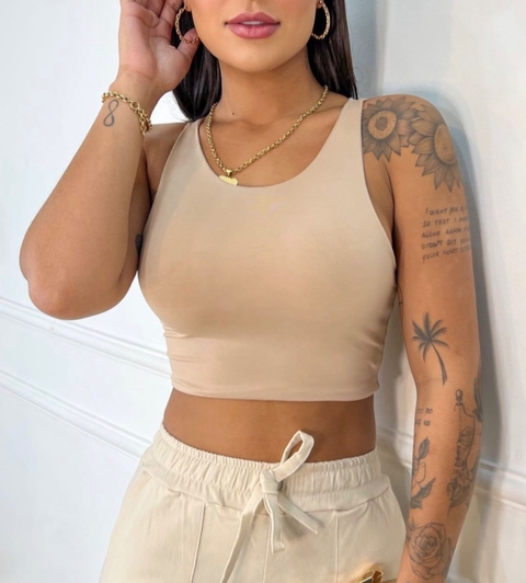 8895-CROPPED CAVADO POLIAMIDA NUDE - comprar online
