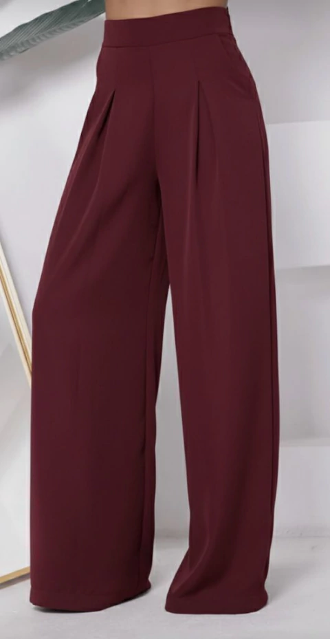 CALÇA PANTALONA VISCOLINHO VINHO - comprar online