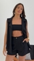 CONJ COLETE + SHORT LINHO PRETA - Conceito Feminino