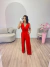 MACACÃO PANTALONA C CINTO TRANSPASSADO VERMELHO - comprar online