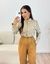 CAMISA BOTÃO LISTRAS NUDE - Conceito Feminino