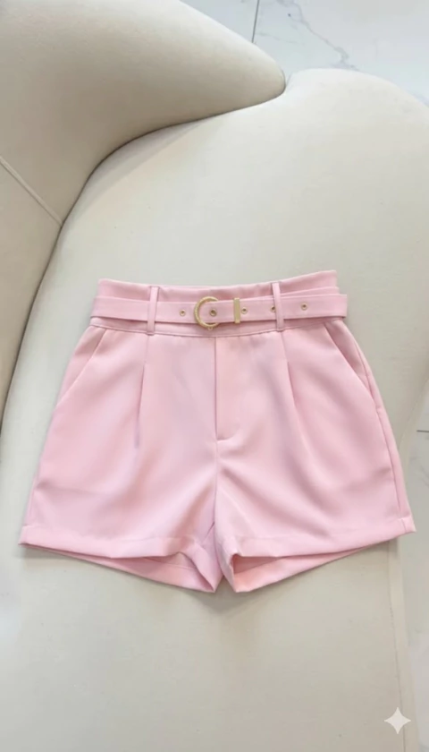SHORT PM ALFAIATARIA CINTO COR ROSA - comprar online