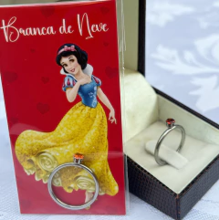 Anel solitario Branca de neve
