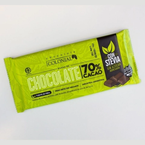 Chocolate 70% con stevia