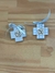 Cruces angelito rayas y cuadrille celeste - Pack por 6 - - La Mansa