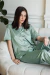 PIJAMA SEDA LISO COLOR AQUA