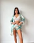 BATA + TOP + SHORT FLORES VERDE en internet