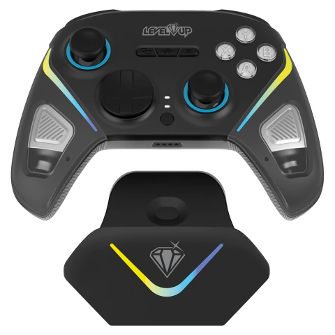 Joystick Gamer ORUS 3 en 1 con Dock de carga y Triple Conexión