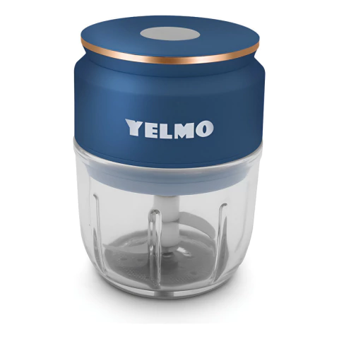 Picadora De Alimentos Portátil Yelmo Batería 300ml Recargabl Azul