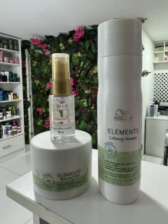 Shampoo + máscara + óleo pequeno elements