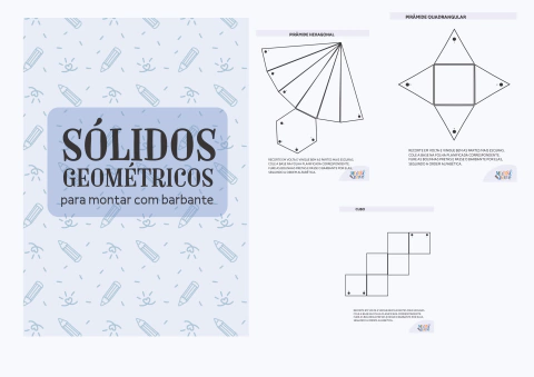 Moldes- sólidos geométricos para montar com barbante